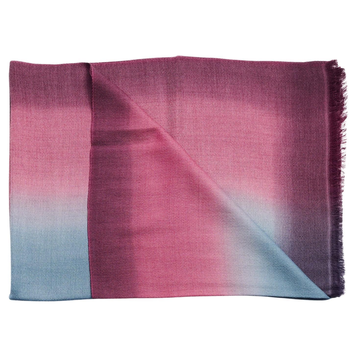 Iris Haze Cashmere Merino Modern Artisanal Handwoven Scarf